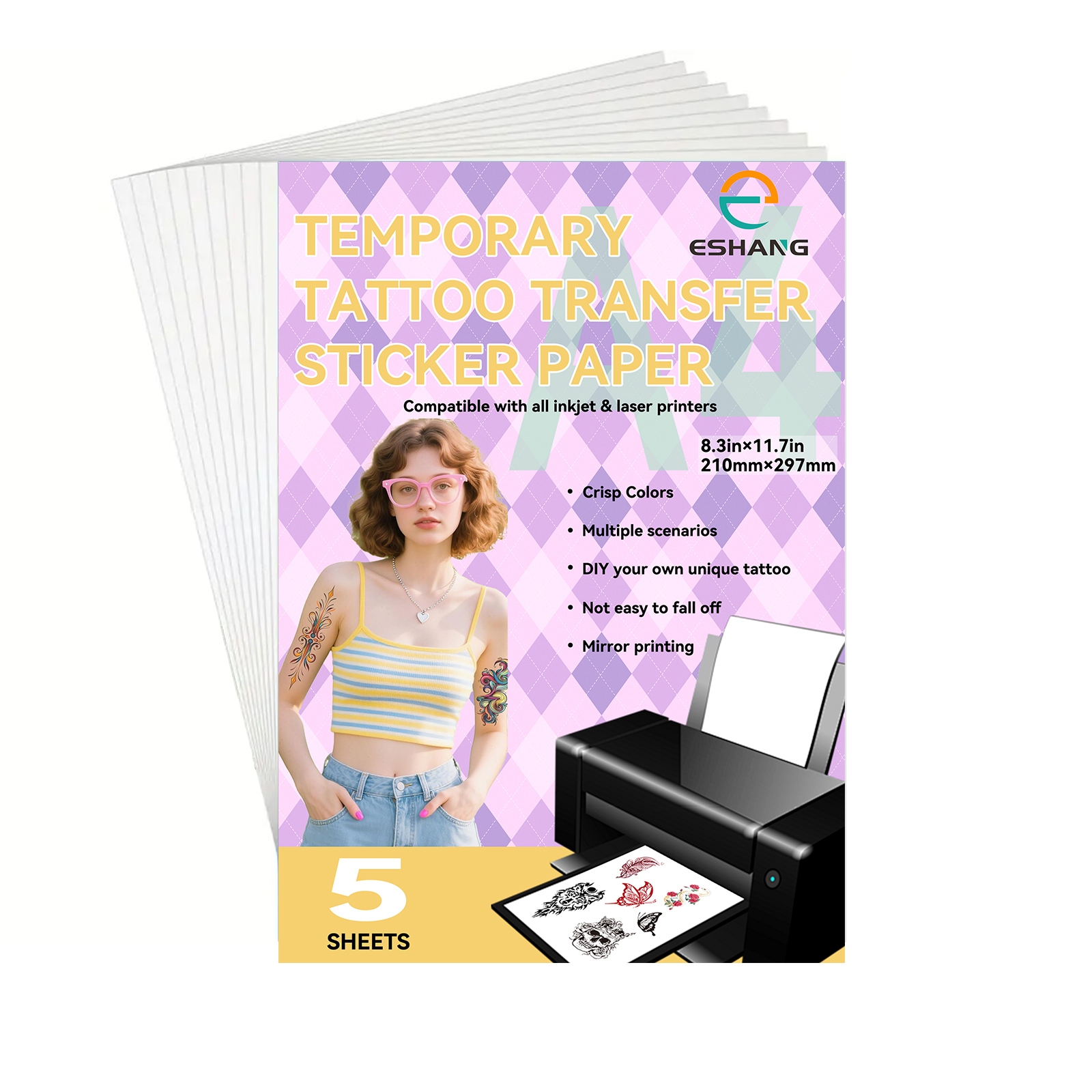 Industrial Laser Machines - A4 Temporary Tattoo Transfer Paper, Compatible