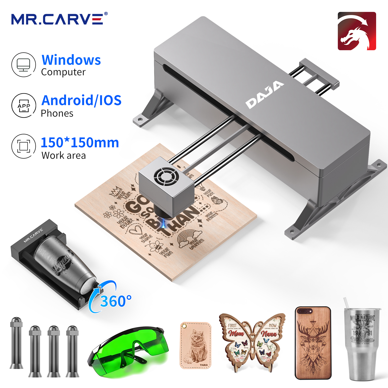 Industrial Laser Machines - New DAJA DJ7 Laser Engraver CNC