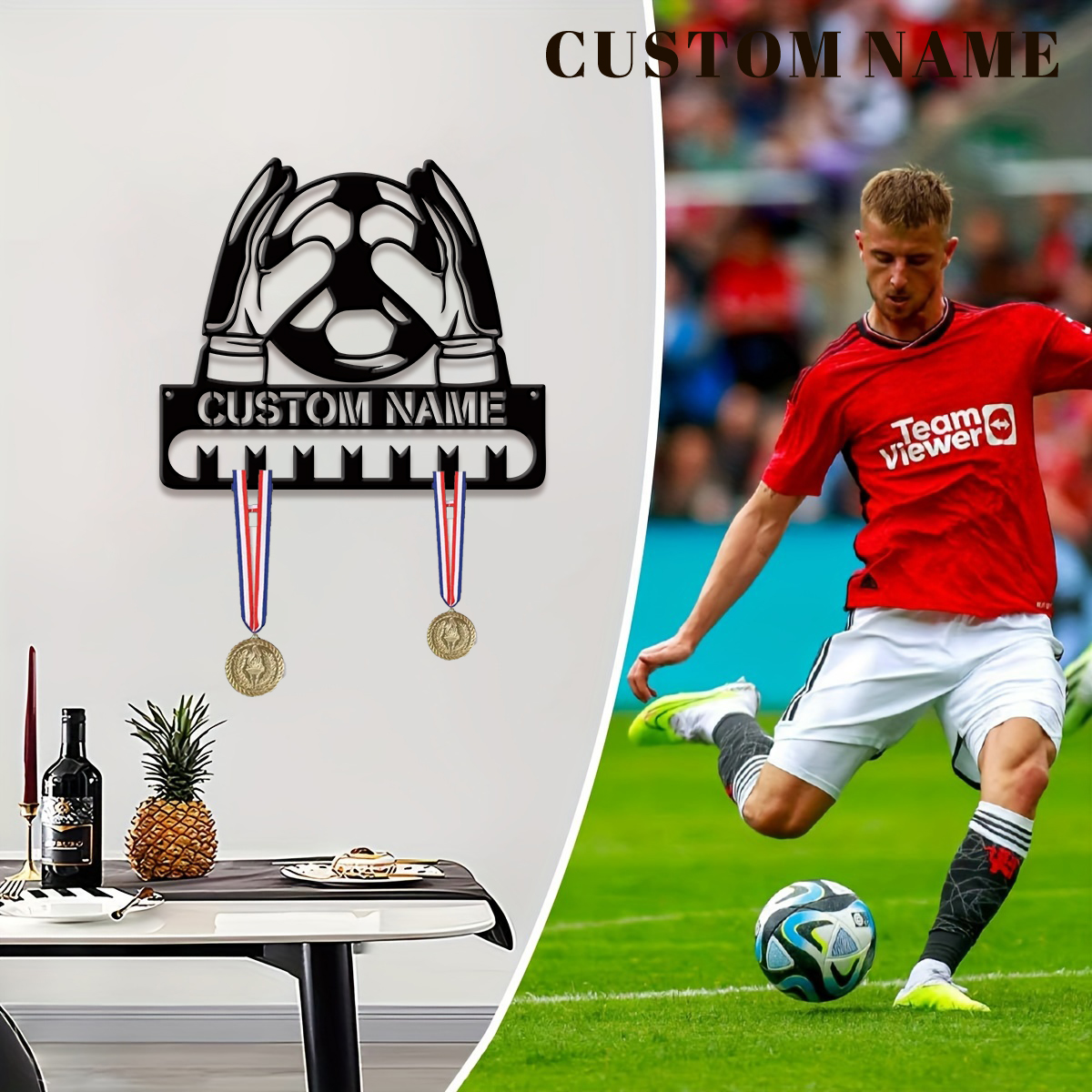 Industrial Laser Power - Custom Football Player Metal Medal Display