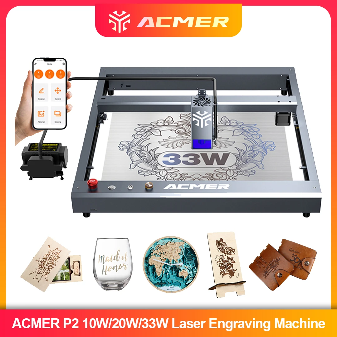 Industrial Laser Solutions - ACMER P2 Laser Engraver 33W 20W