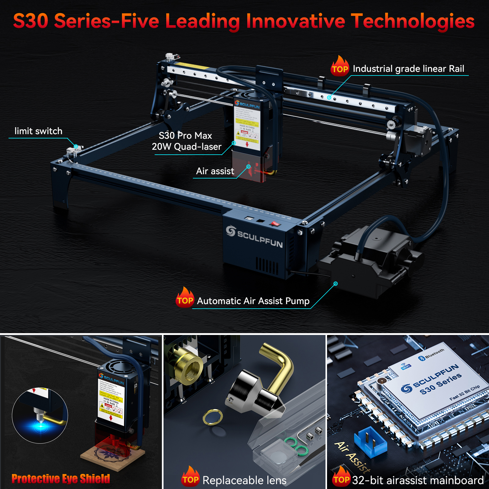 SCULPFUN S30 pro max S30 PRO S - Industrial Laser Solutions avis et prix