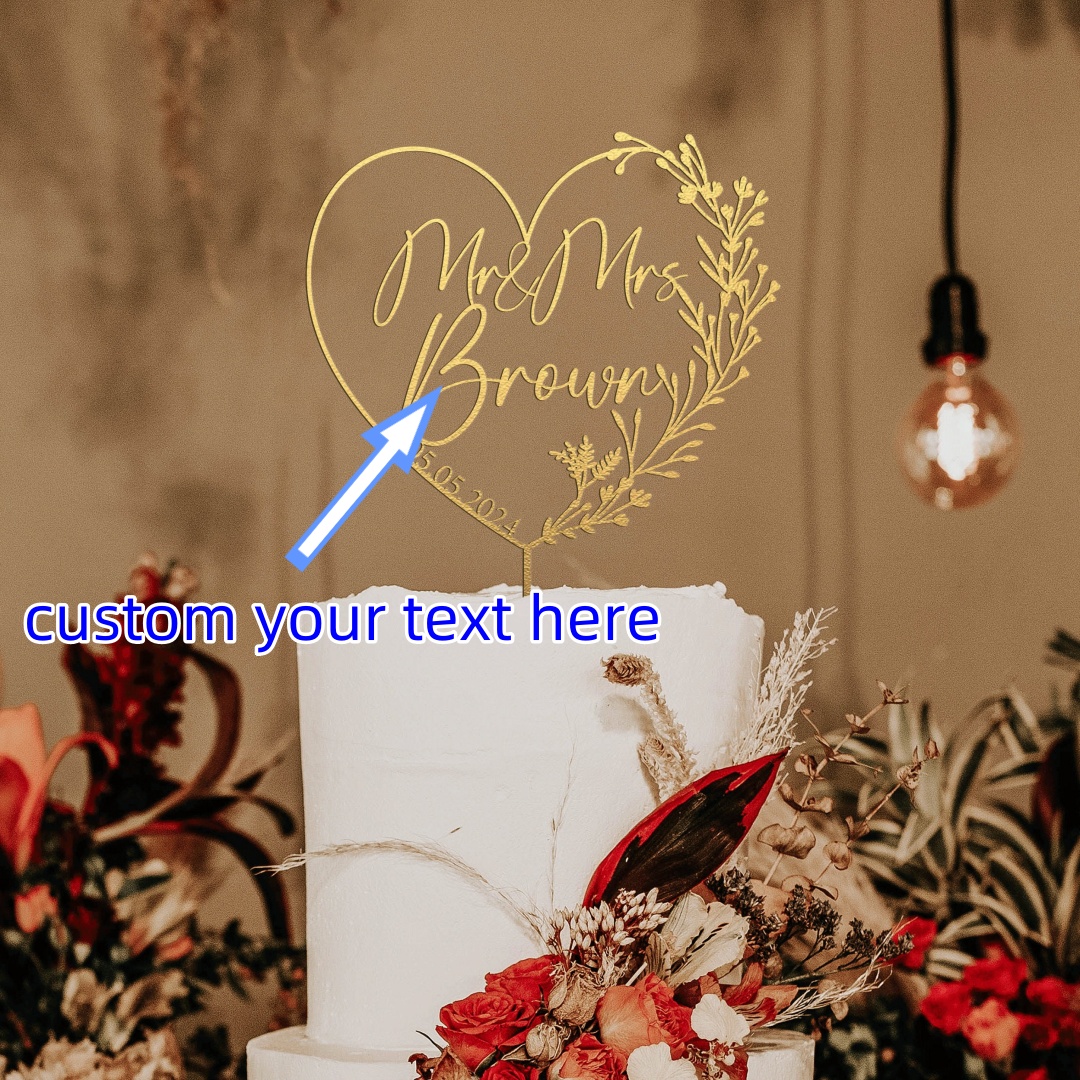 Gold Cake Topper with Heart, H - Industrial Laser Power avis et prix