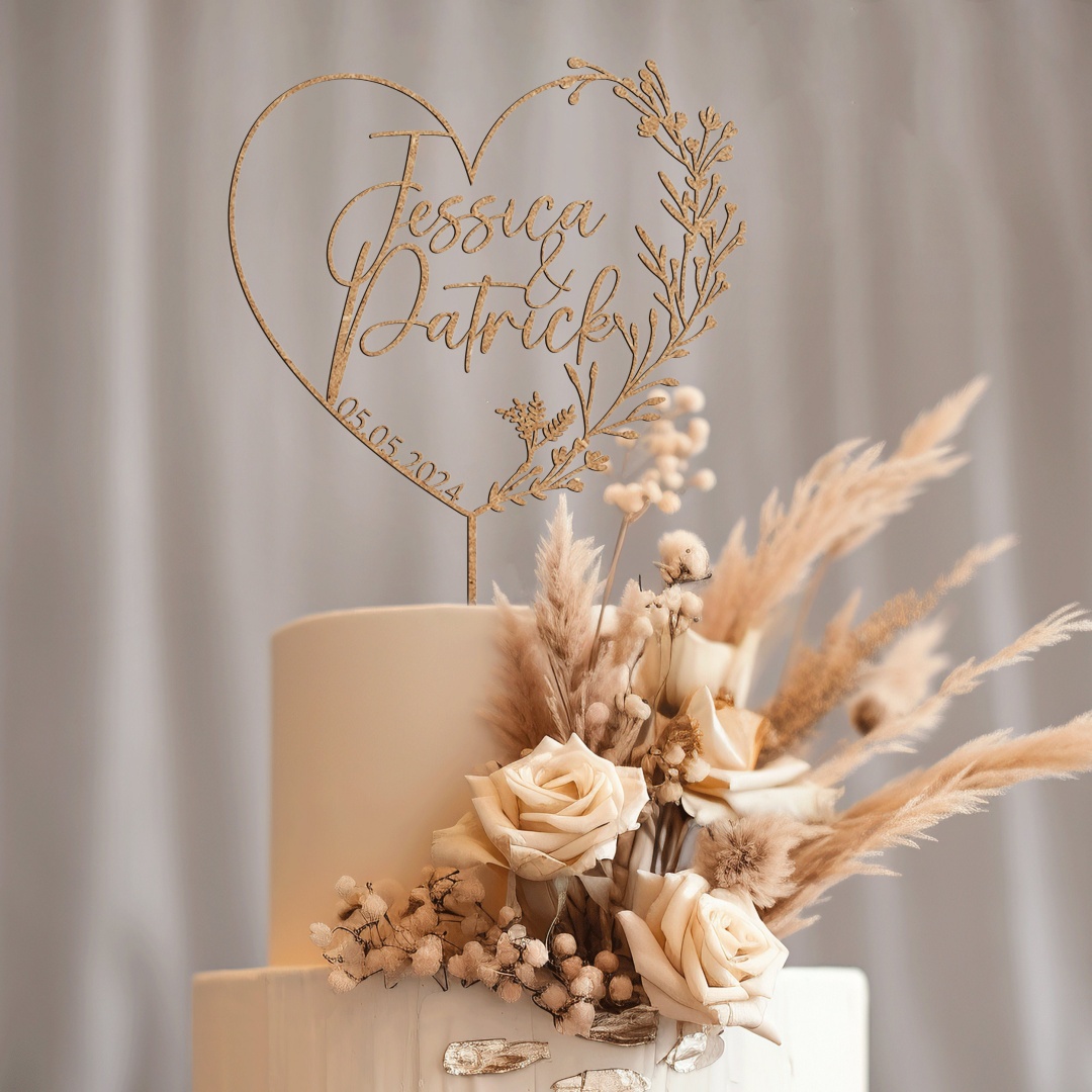 Gold Cake Topper with Heart, H - Industrial Laser Power avis et prix