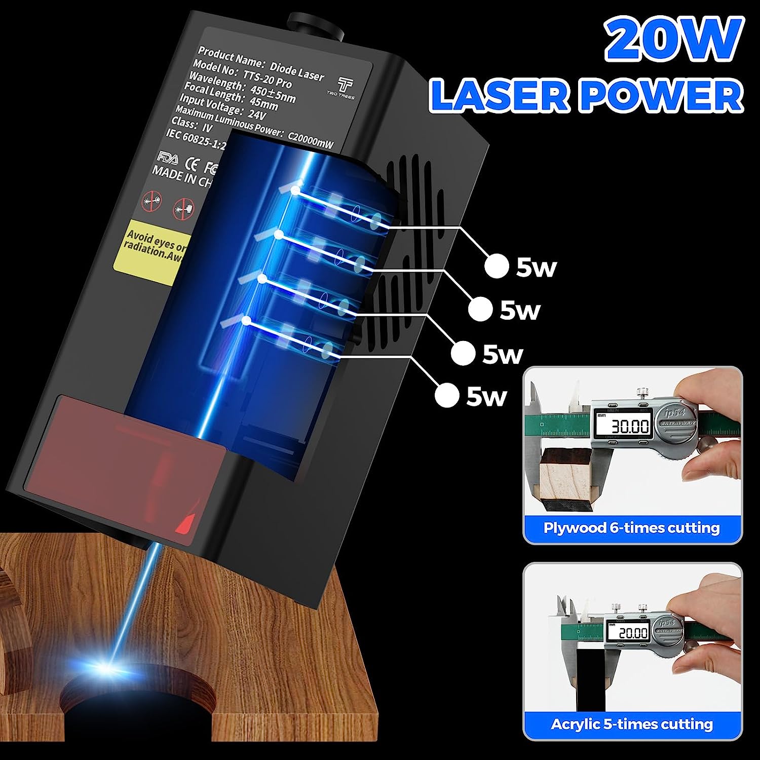 TWOTREES TTS-20 Pro 20W Metal  - Industrial Laser Solutions avis et prix